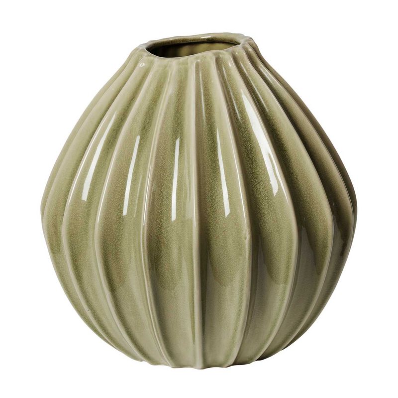 Broste Vase Wide Large - Glossy Dry Sage image number 0